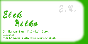 elek milko business card